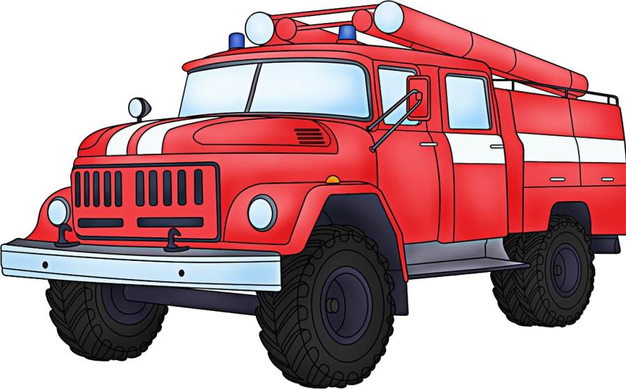 Red Vintage Fire Truck Illustration PNG Image