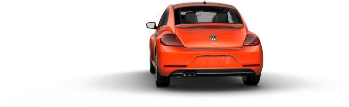 Red Volkswagen Hatchback Rear View PNG Image