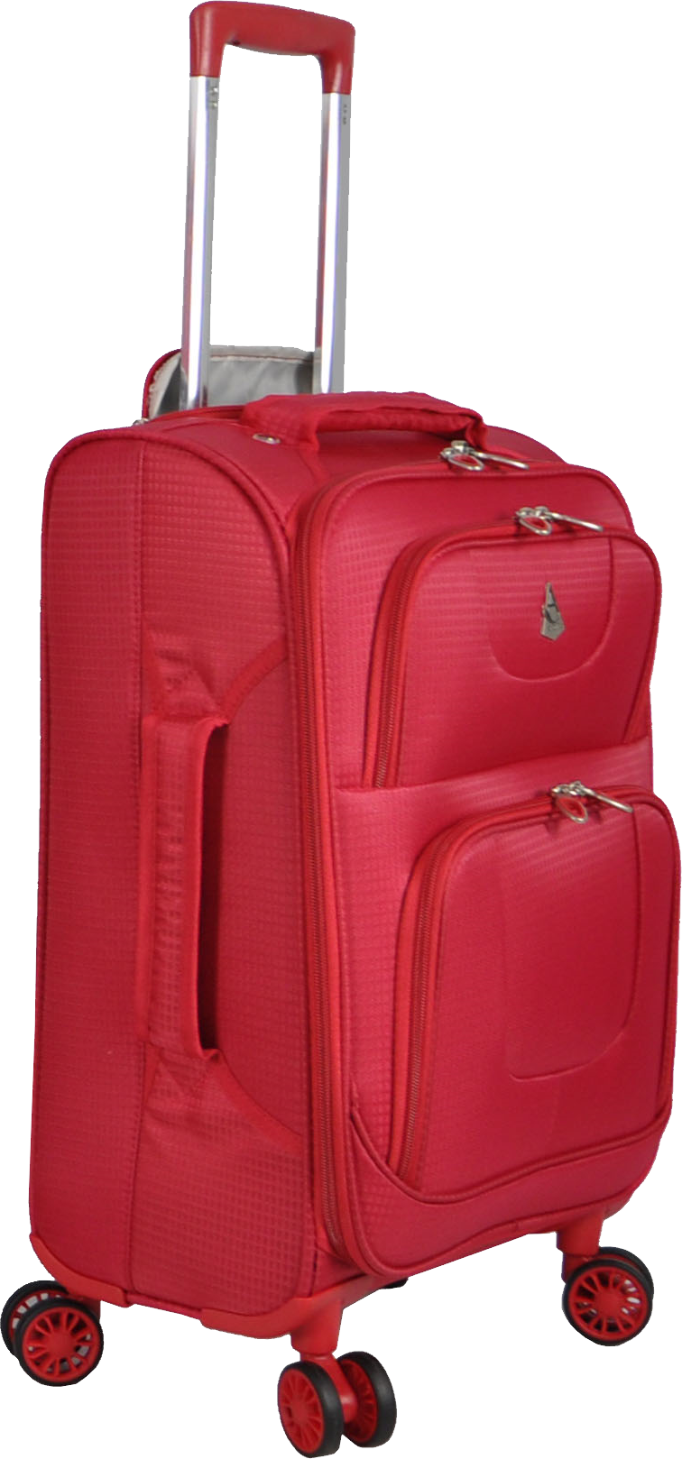 Red Wheeled Carry On Luggage PNG Image