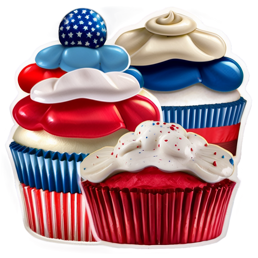 Red, White, And Blue Cupcakes Png 05212024 PNG Image