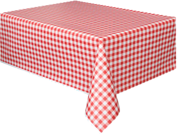 Red White Checkered Tablecloth PNG Image