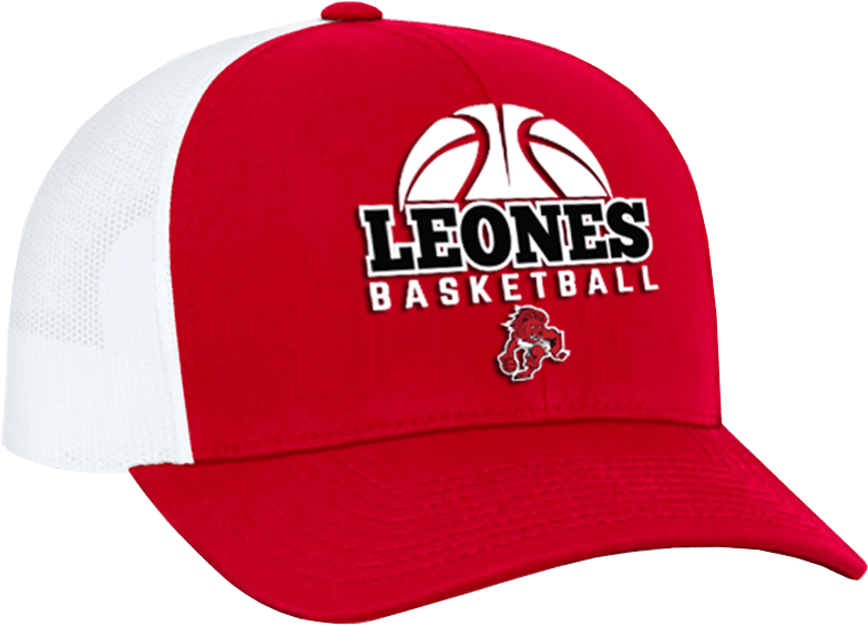 Red White Leones Basketball Cap PNG Image