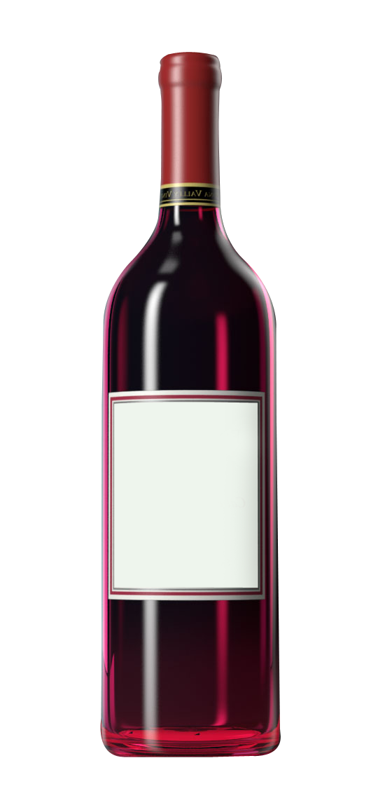 Red Wine Bottle Blank Label PNG Image