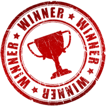 Red Winner Stamp Trophy Design PNG Image