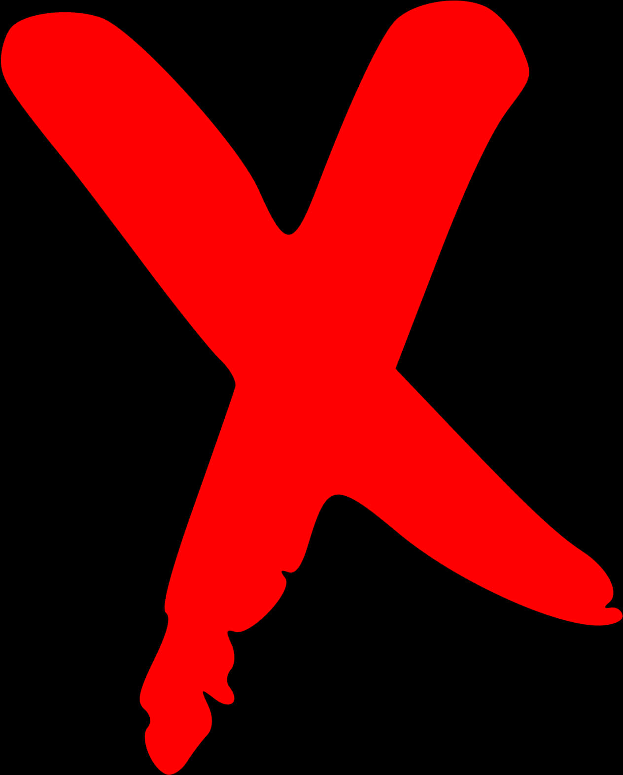 Red X Mark Graphic PNG Image