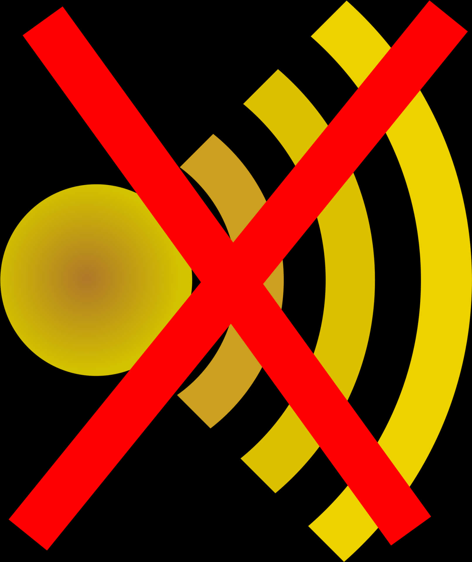 Red X Over Wifi Signal Icon PNG Image