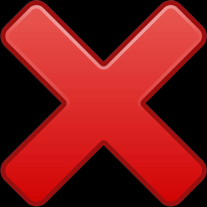 Red X Symbol Graphic PNG Image