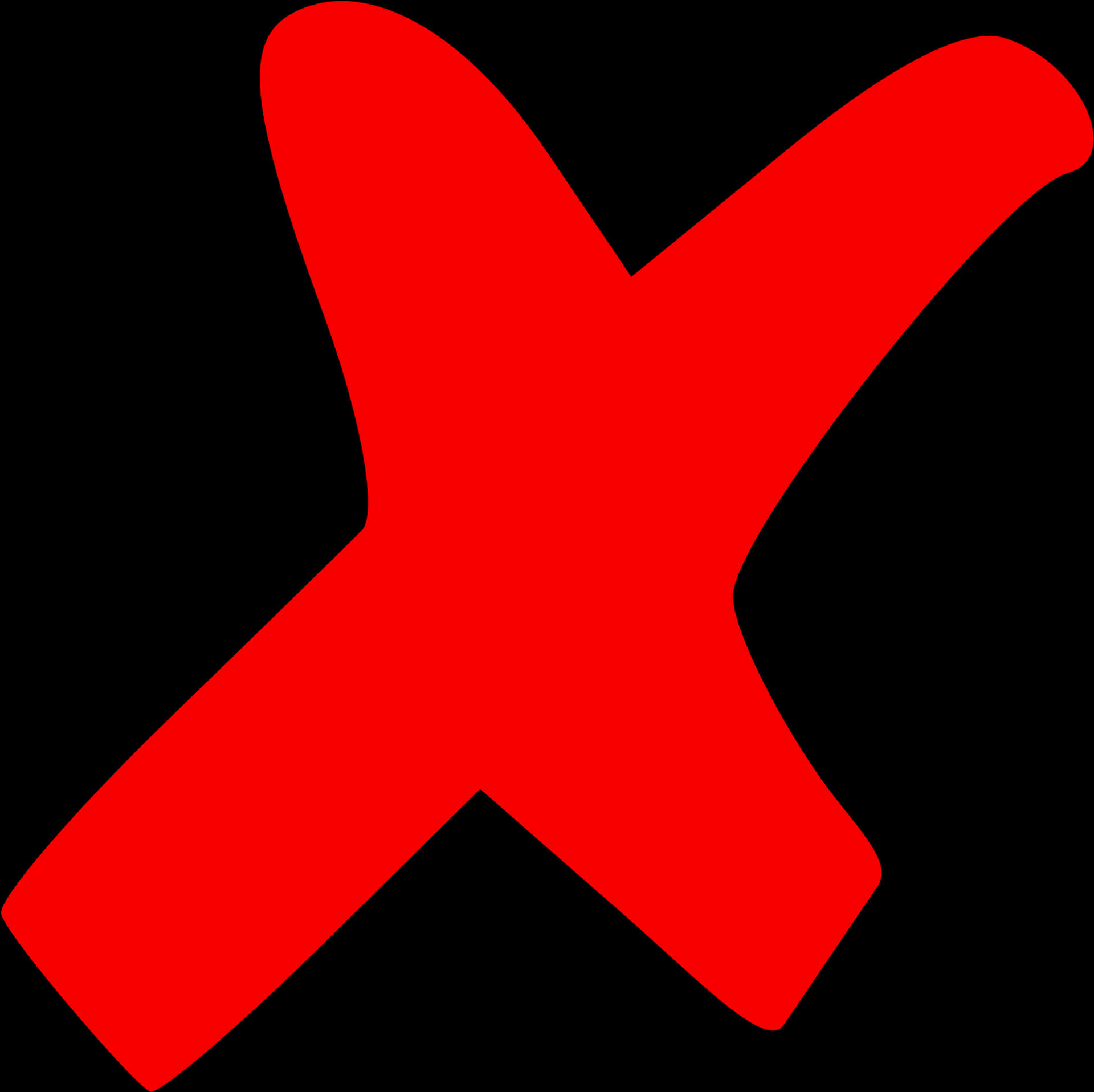 Red X Symbol Graphic PNG Image