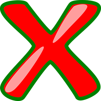 Red X Symbol Graphic PNG Image