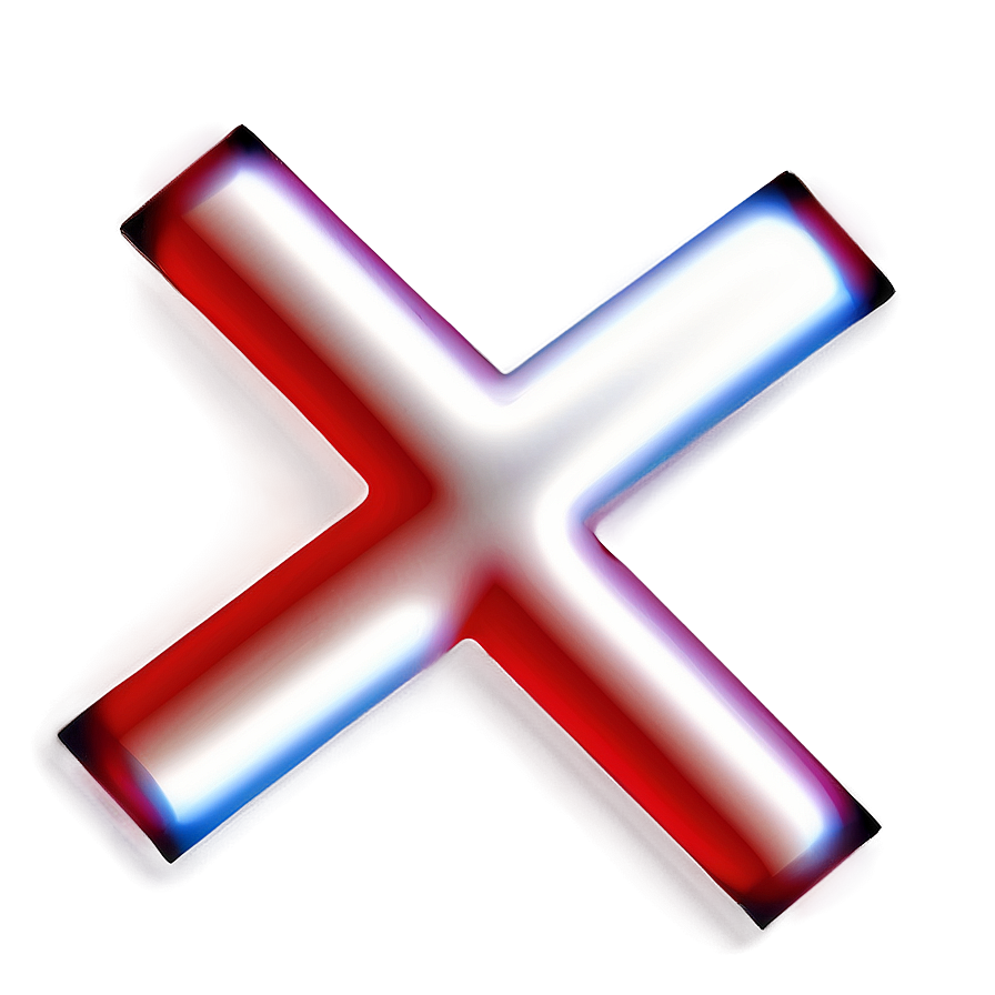 Red X With Shadow Png 6 PNG Image