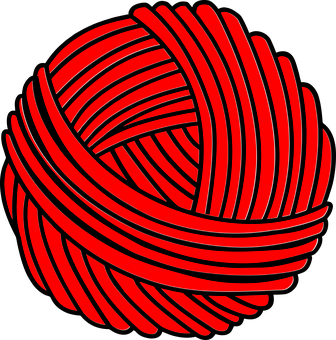 Red Yarn Ball Illustration PNG Image