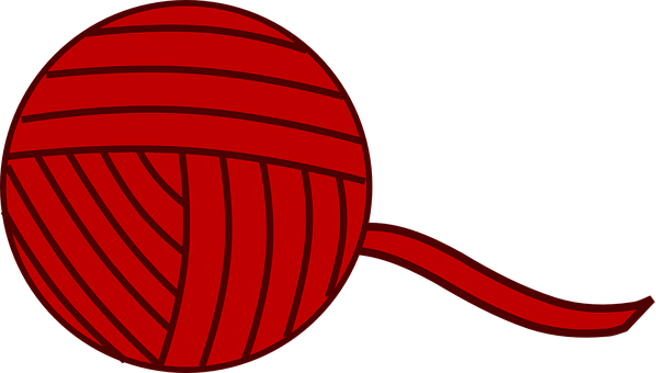 Red Yarn Ball Illustration PNG Image