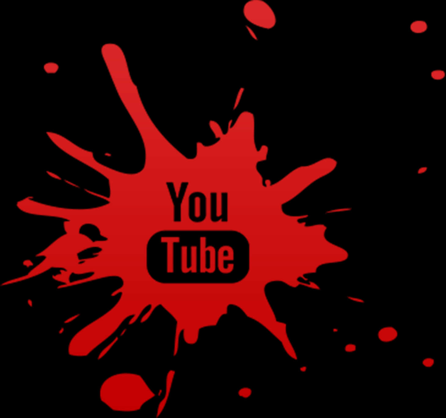 Red You Tube Splash Art PNG Image