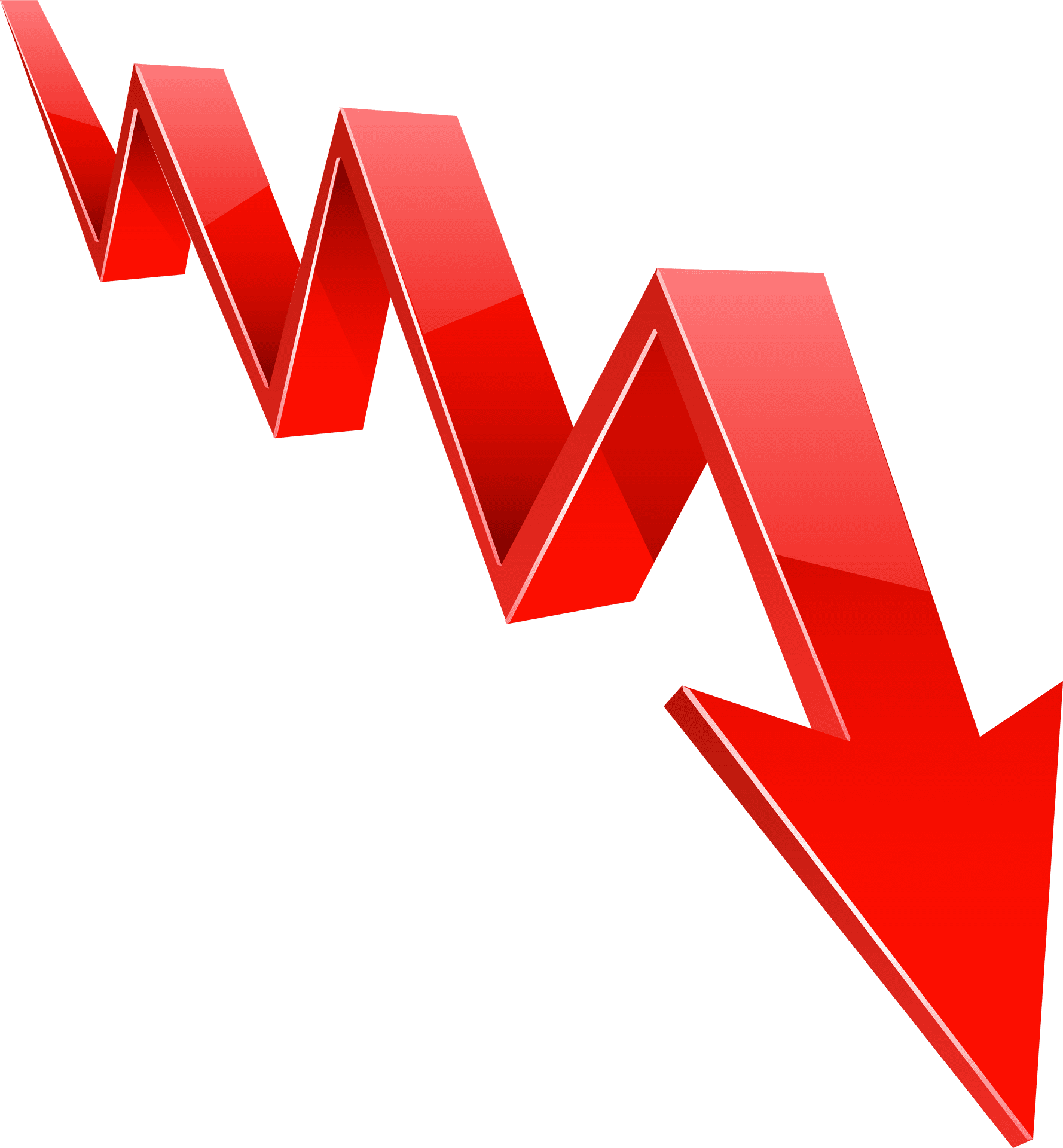 Red3 D Arrow Decline Graph Clipart PNG Image