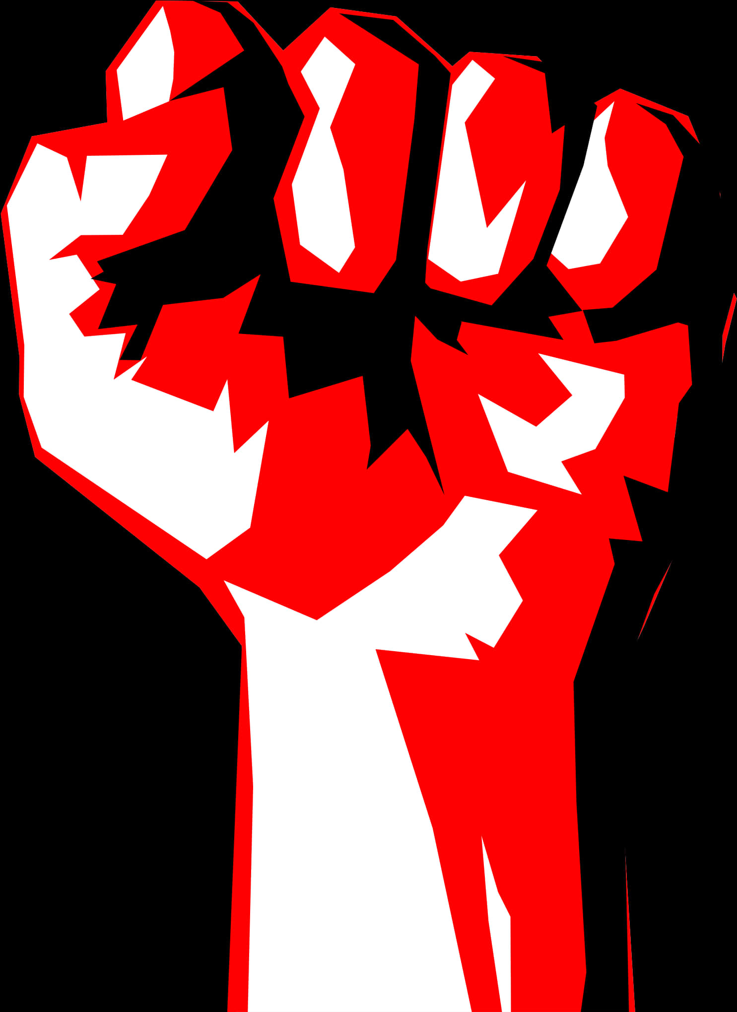 Redand Black Abstract Fist PNG Image