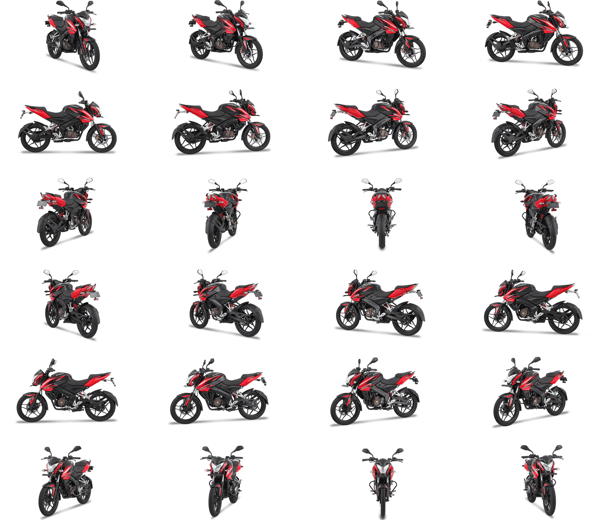 Redand Black Bajaj Pulsar Motorcycles Pattern PNG Image