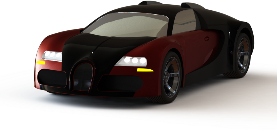 Redand Black Bugatti Veyron Model PNG Image