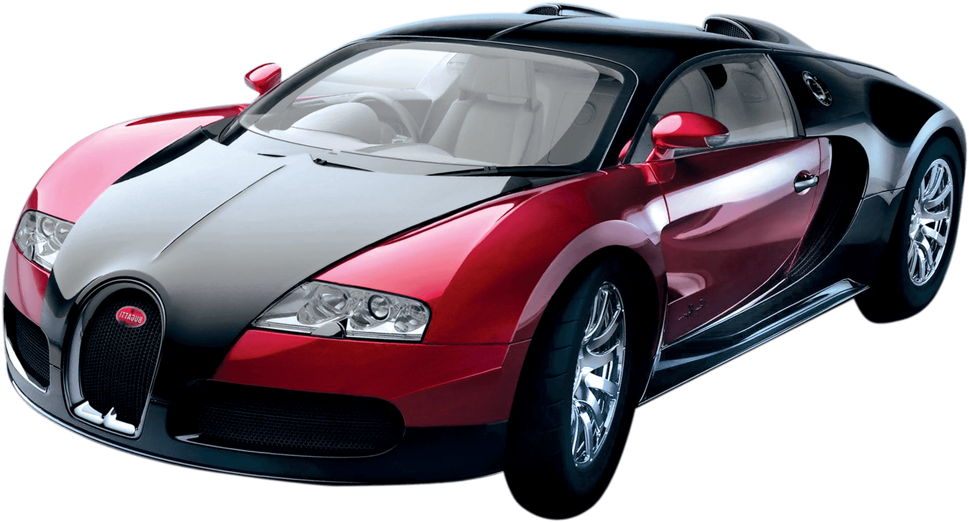 Redand Black Bugatti Veyron Side View PNG Image