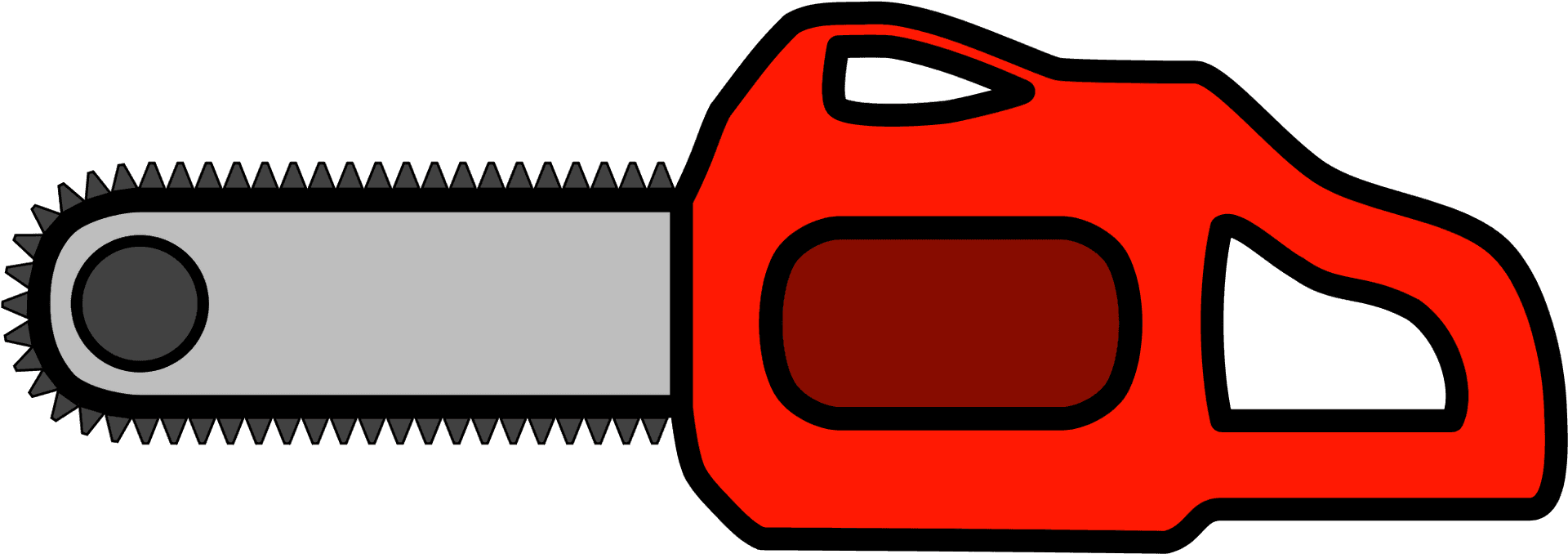 Redand Black Chainsaw Vector Illustration PNG Image