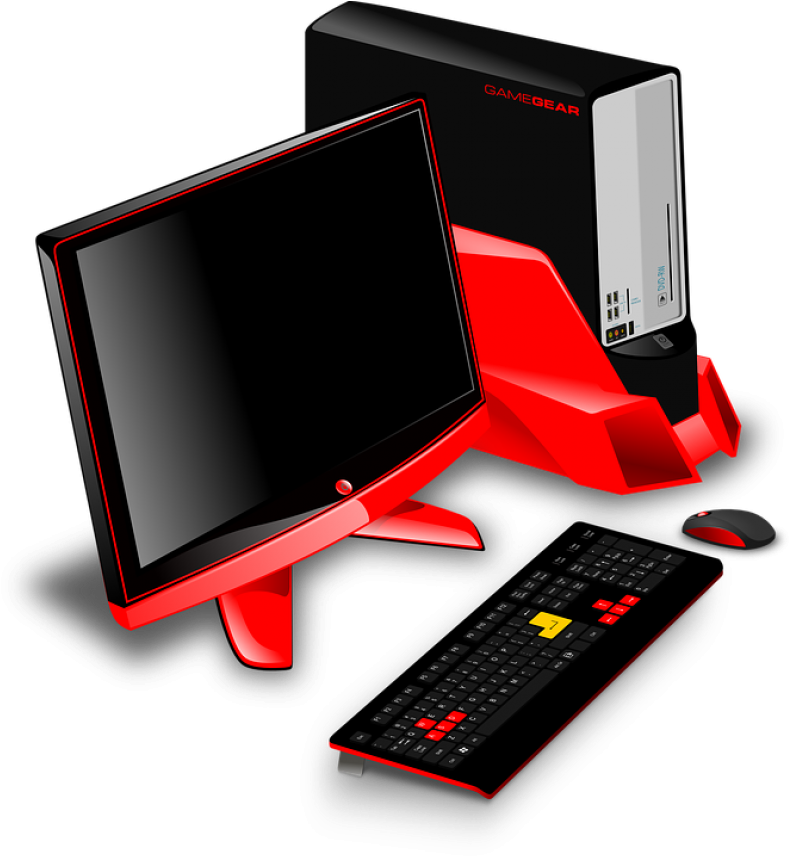 Redand Black Gaming P C Setup PNG Image