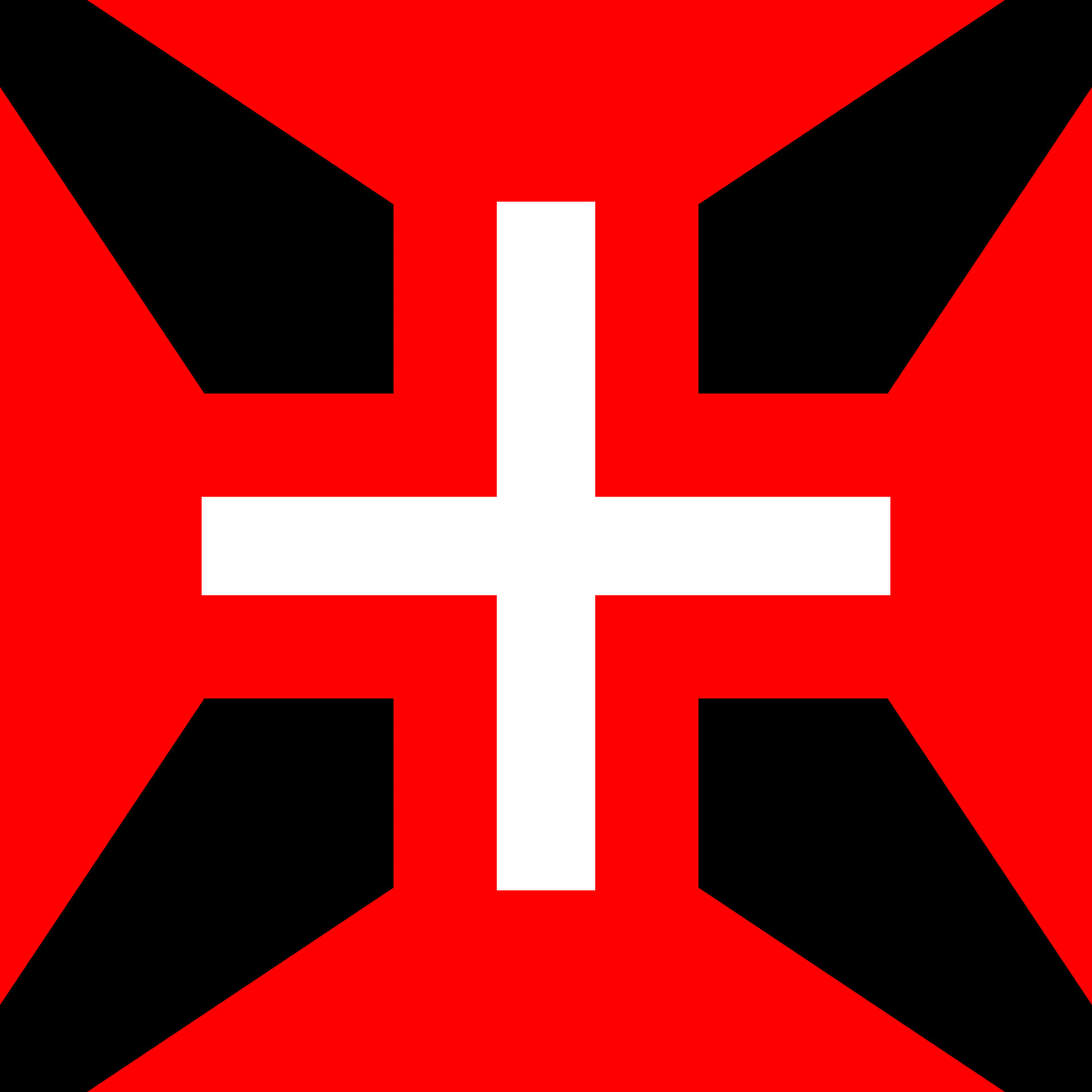 Redand Black Teutonic Cross PNG Image