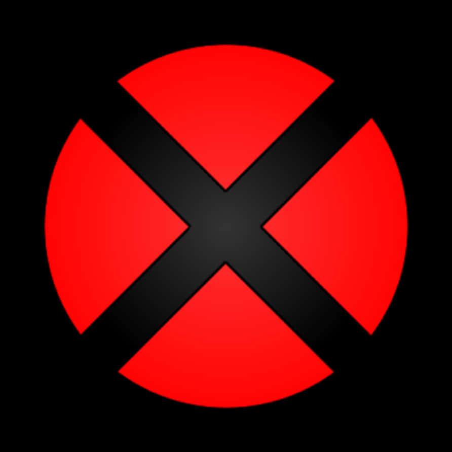 Redand Black X Symbol PNG Image