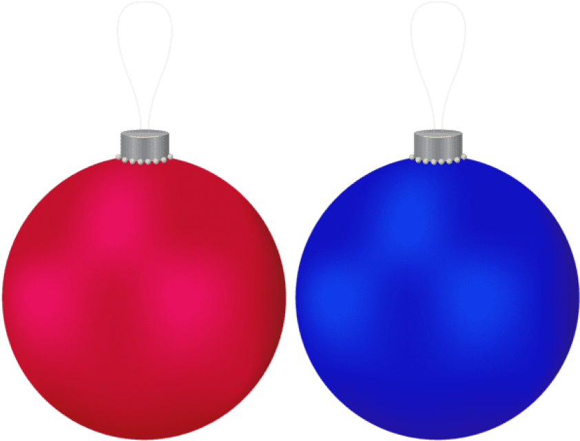 Redand Blue Christmas Baubles PNG Image