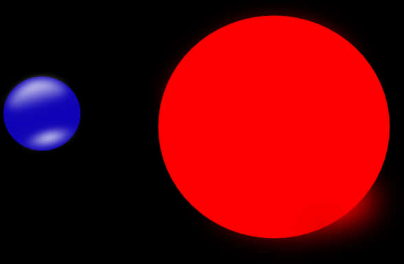 Redand Blue Circleson Black Background PNG Image