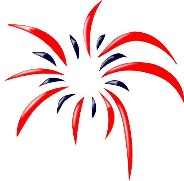 Redand Blue Firework Burst Clipart PNG Image