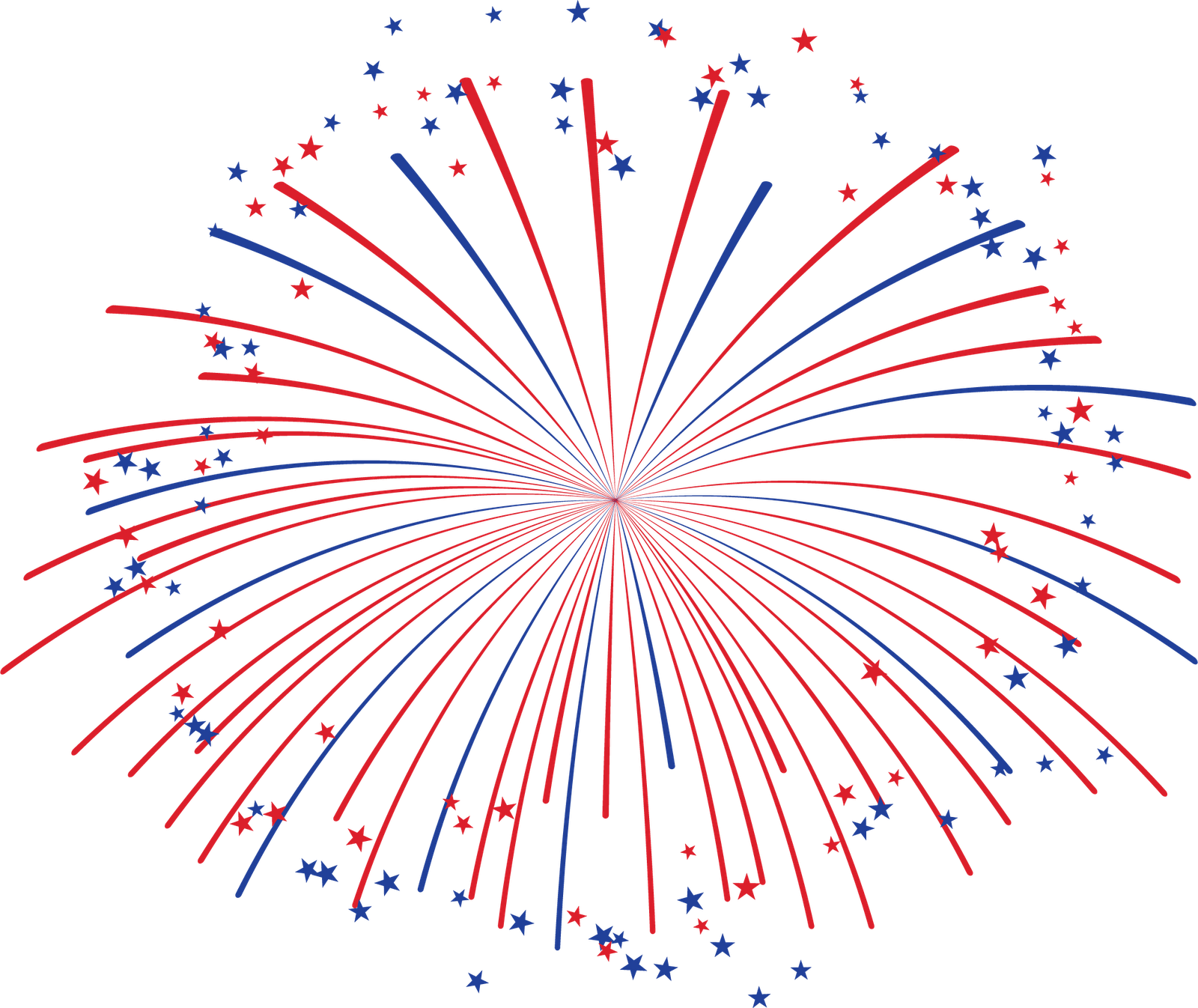 Redand Blue Fireworks Clipart PNG Image