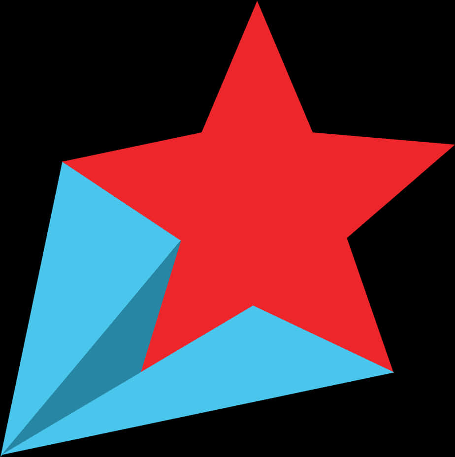 Redand Blue3 D Star Illustration PNG Image