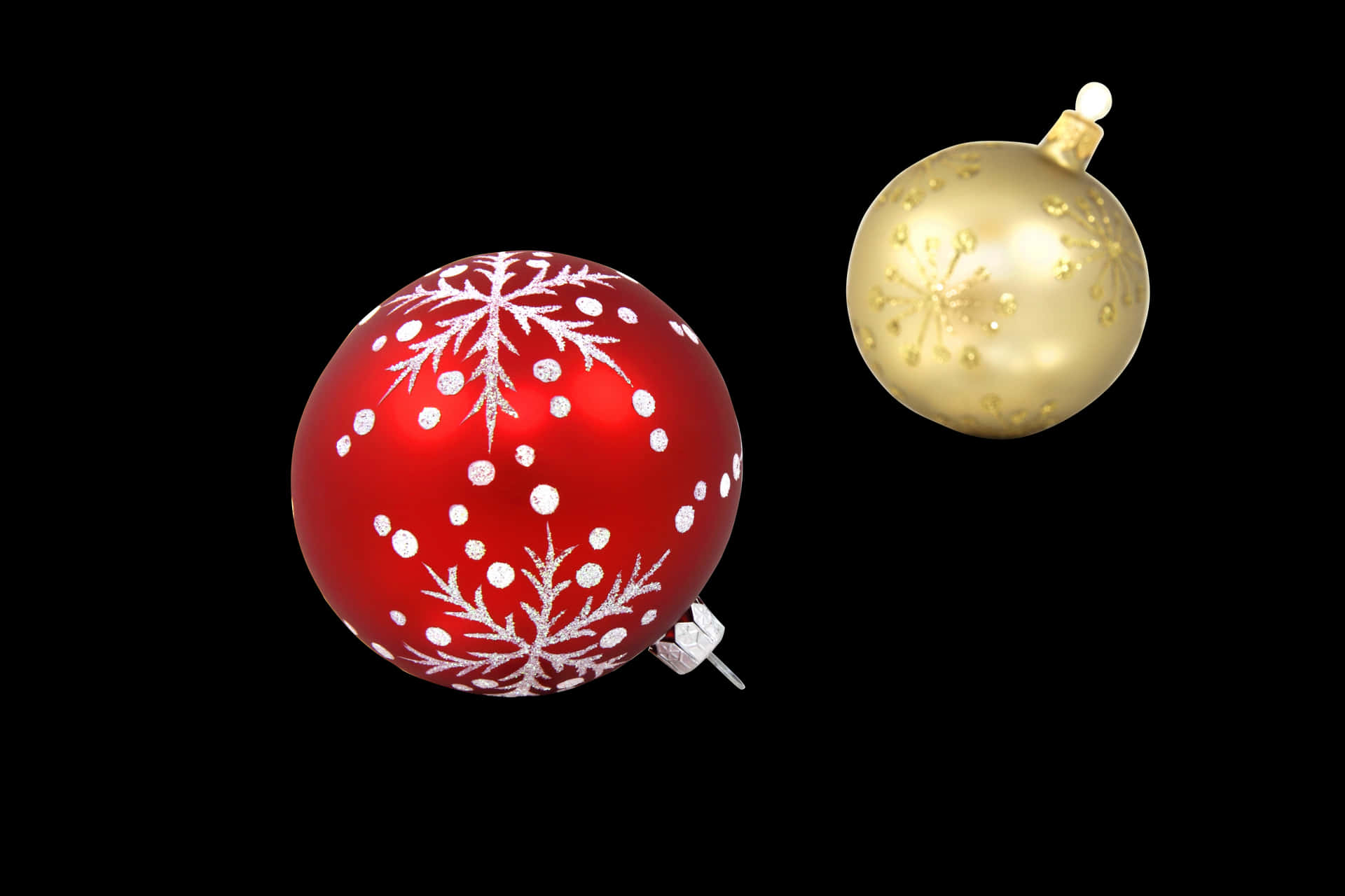 Redand Gold Christmas Baubles PNG Image