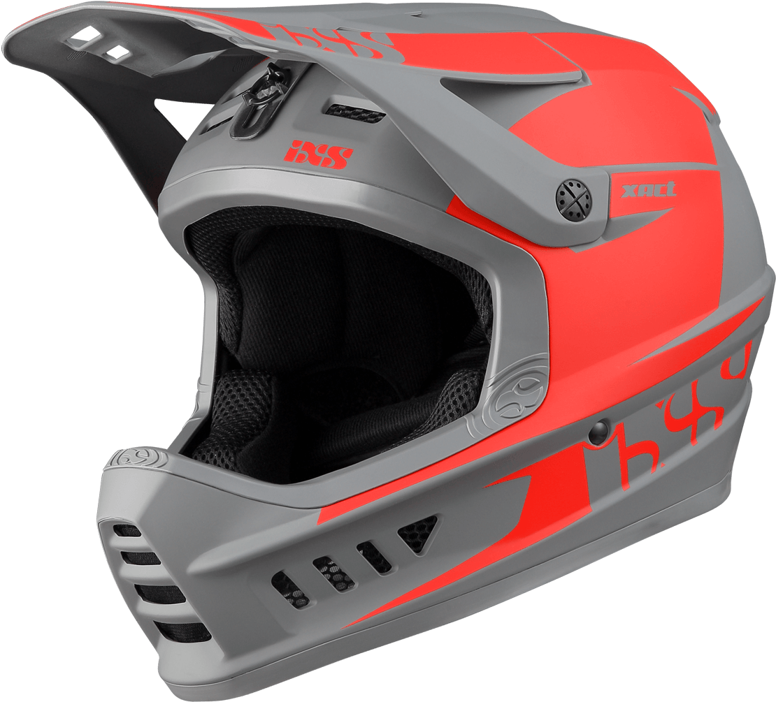 Redand Gray Offroad Motorcycle Helmet PNG Image