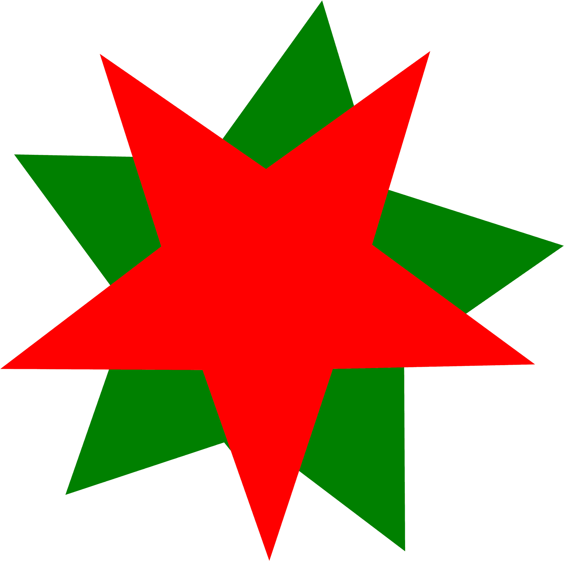 Redand Green Star Graphic PNG Image