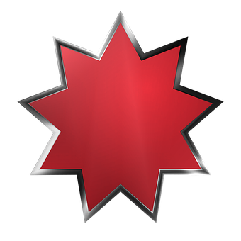 Redand Silver Star Graphic PNG Image