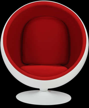 Redand White Ball Chair Design PNG Image