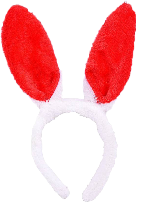 Redand White Bunny Ears Headband.png PNG Image