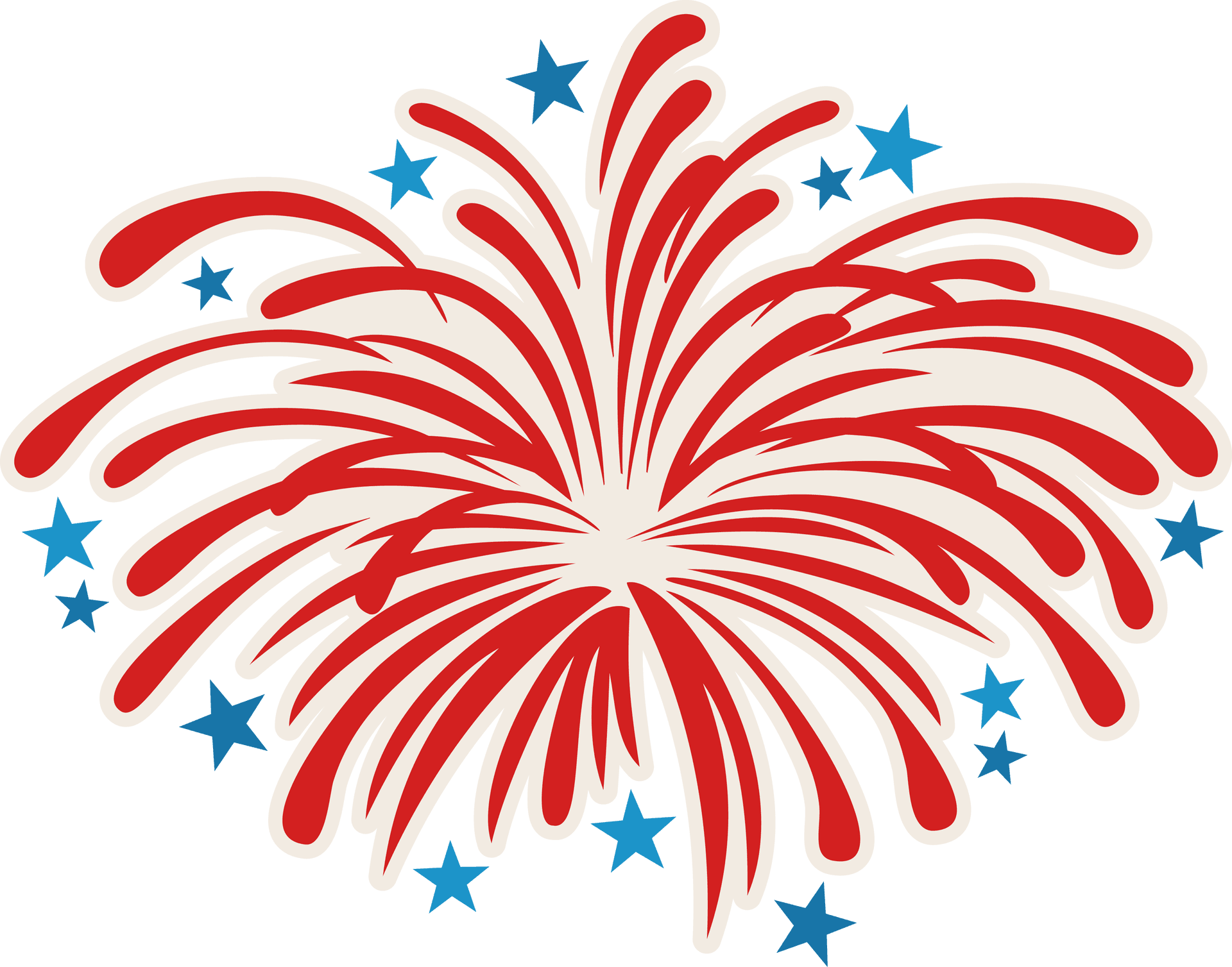 Redand White Firework Explosion PNG Image