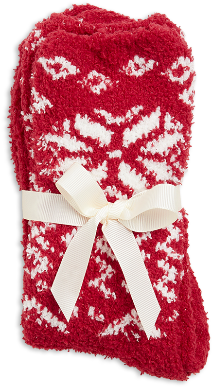 Redand White Fluffy Blanketwith Bow PNG Image