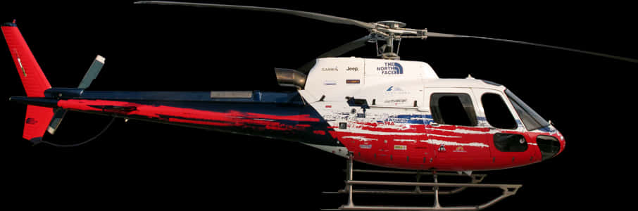 Redand White Helicopter Isolatedon Black PNG Image