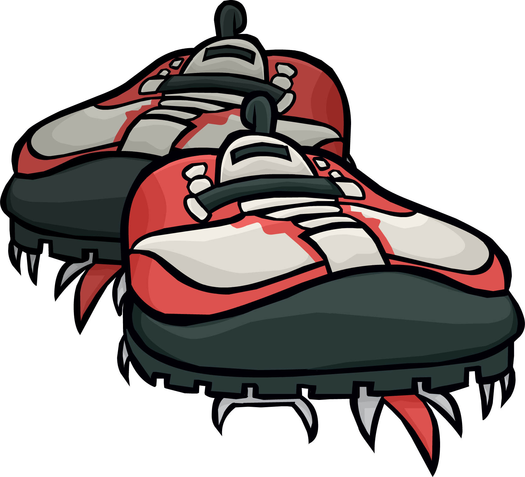 Redand White Hiking Boots PNG Image