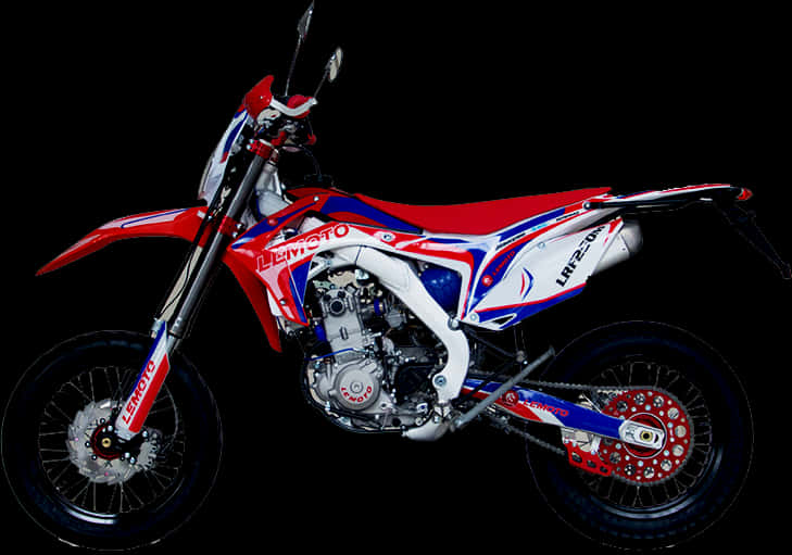 Redand White Offroad Motorcycle PNG Image