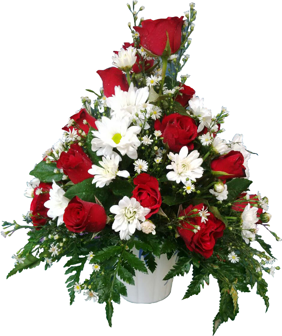 Redand White Rose Bouquet PNG Image