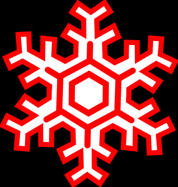 Redand White Snowflake Graphic PNG Image