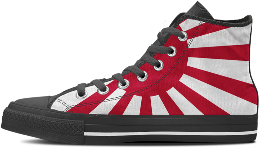 Redand White Striped High Top Sneaker PNG Image