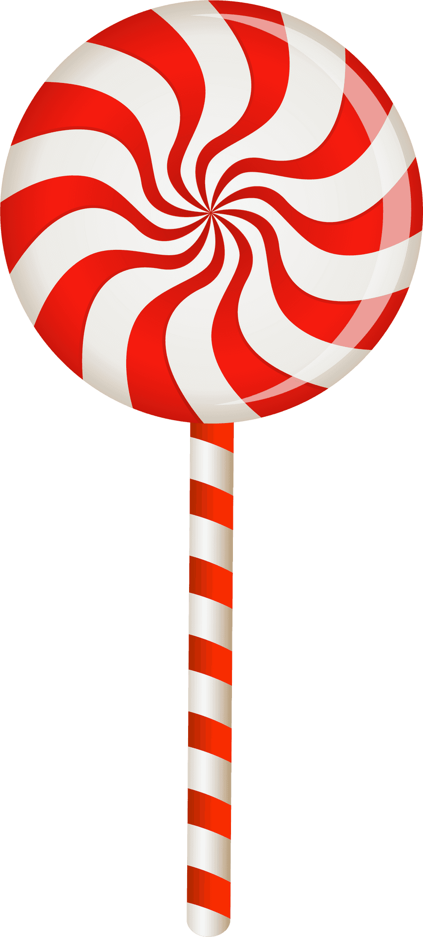 Redand White Swirl Lollipop PNG Image