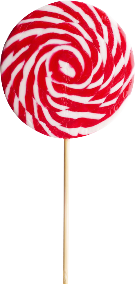 Redand White Swirl Lollipop PNG Image