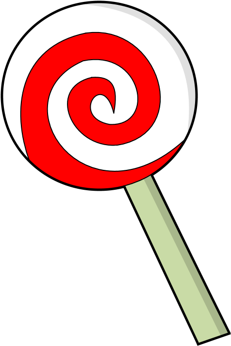 Redand White Swirl Lollipop PNG Image