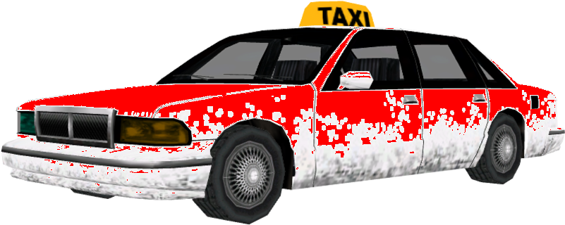 Redand White Taxi Car3 D Model PNG Image