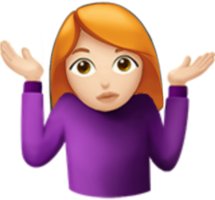 Redhead Shrugging Emoji Illustration PNG Image